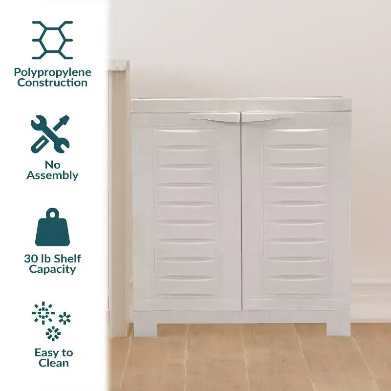 Sunnydaze Armoire de rangement polyvalente en plastique avec étagère réglable - 25.5