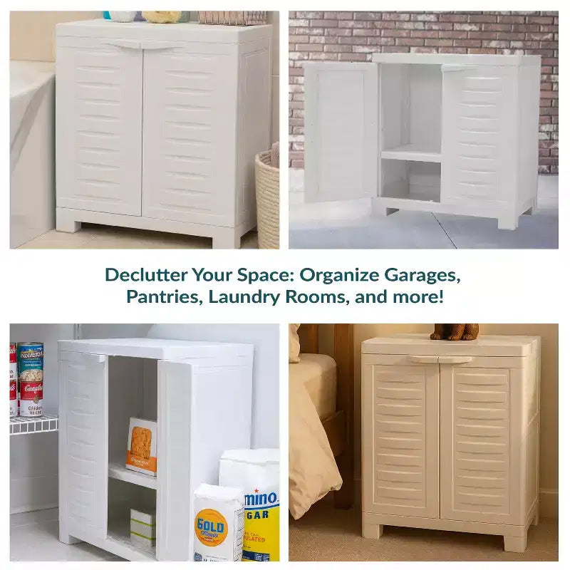 Sunnydaze Armoire de rangement polyvalente en plastique avec étagère réglable - 25.5