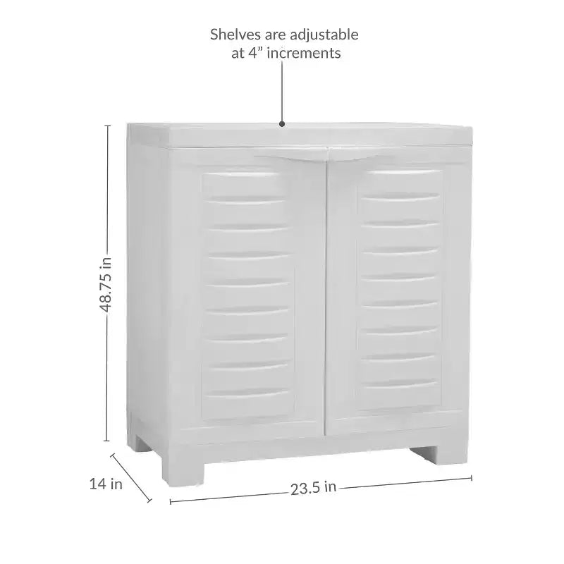 Sunnydaze Armoire de rangement polyvalente en plastique avec étagère réglable - 25.5