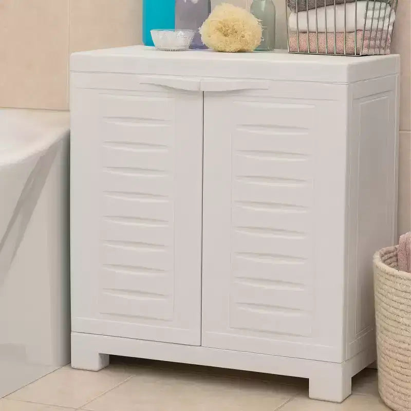 Sunnydaze Armoire de rangement polyvalente en plastique avec étagère réglable - 25.5