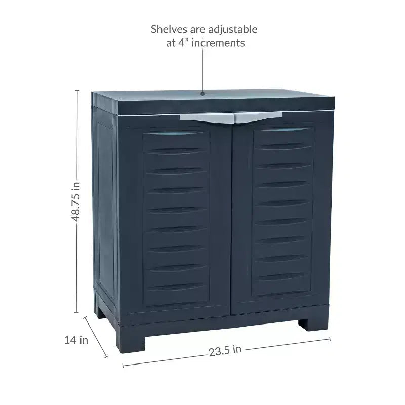 Sunnydaze Armoire de rangement polyvalente en plastique avec étagère réglable - 25.5