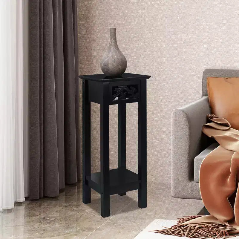 eHemco Table d'appoint décorative avec étagère de rangement, 25,4 x 25,4 x 60,2 cm