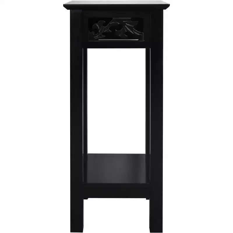eHemco Table d'appoint décorative avec étagère de rangement, 25,4 x 25,4 x 60,2 cm