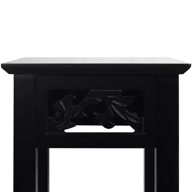 eHemco Table d'appoint décorative avec étagère de rangement, 25,4 x 25,4 x 60,2 cm