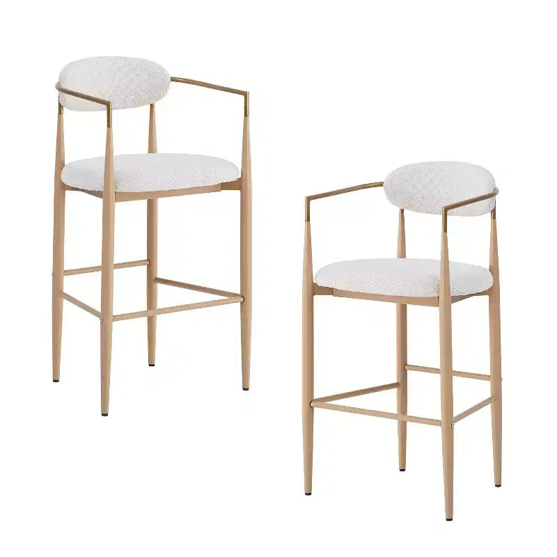 Lot de 2 tabourets de bar/comptoir, chaises de salle à manger, tabourets de pub/cuisine, fauteuils avec pieds en fer - ModernLuxe