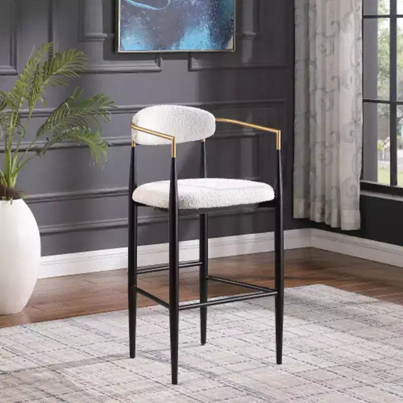 Lot de 2 tabourets de bar/comptoir, chaises de salle à manger, tabourets de pub/cuisine, fauteuils avec pieds en fer - ModernLuxe