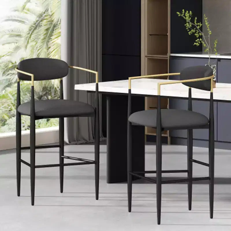 Lot de 2 tabourets de bar/comptoir, chaises de salle à manger, tabourets de pub/cuisine, fauteuils avec pieds en fer - ModernLuxe