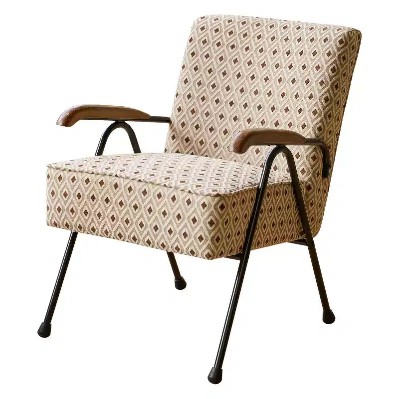 Fauteuil en tissu à motifs colorés Vatros, chaise d'appoint moderne à dossier haut
