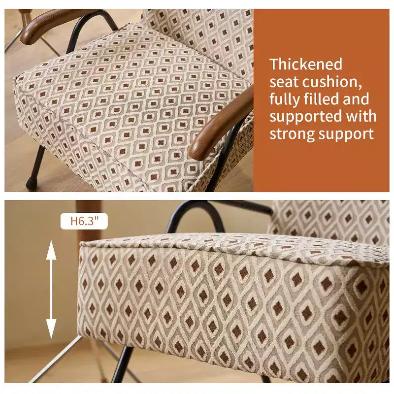 Fauteuil en tissu à motifs colorés Vatros, chaise d'appoint moderne à dossier haut