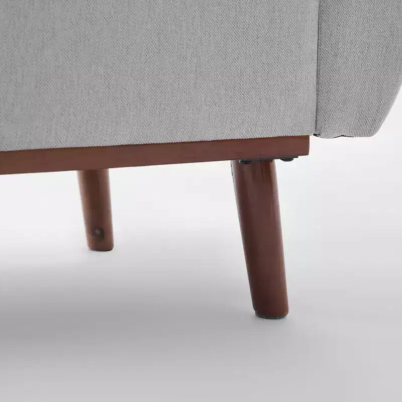 Banc de rangement rembourré en lin Hyleory avec pieds en bois massif pour chambre à coucher, salon ou entrée