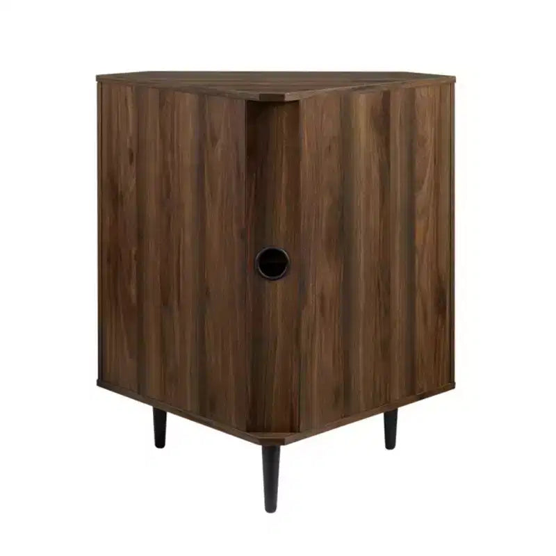 Meuble d'angle d'appoint triangulaire moderne en bois GDFStudio Hilary avec 2 portes