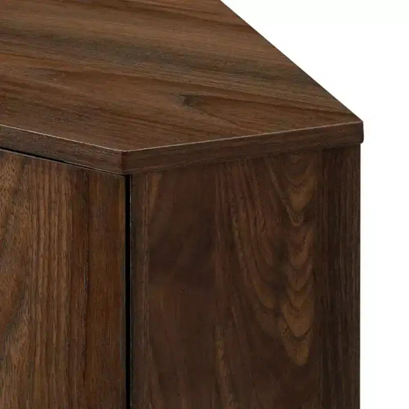 Meuble d'angle d'appoint triangulaire moderne en bois GDFStudio Hilary avec 2 portes