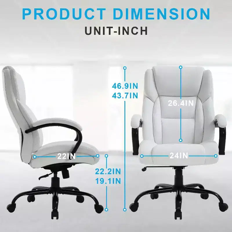 Chaise de bureau BestMassage Grande taille et forte corpulence, 500 lbs, Chaise d'ordinateur, Chaise de bureau