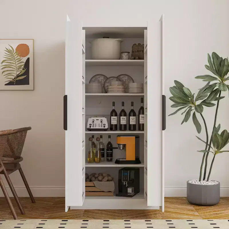 CLIHOME Armoire de rangement de cuisine, Meuble de buffet autoportant