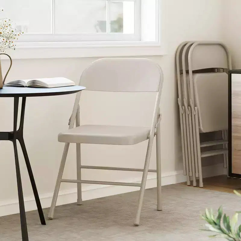Lot de 2 chaises pliantes Whizmax, cadre en métal capacité 158 kg, chaises pliables noires portables pour intérieur/extérieur, salle à manger/salon et bureau