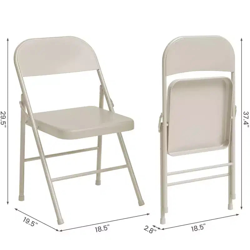 Lot de 2 chaises pliantes Whizmax, cadre en métal capacité 158 kg, chaises pliables noires portables pour intérieur/extérieur, salle à manger/salon et bureau