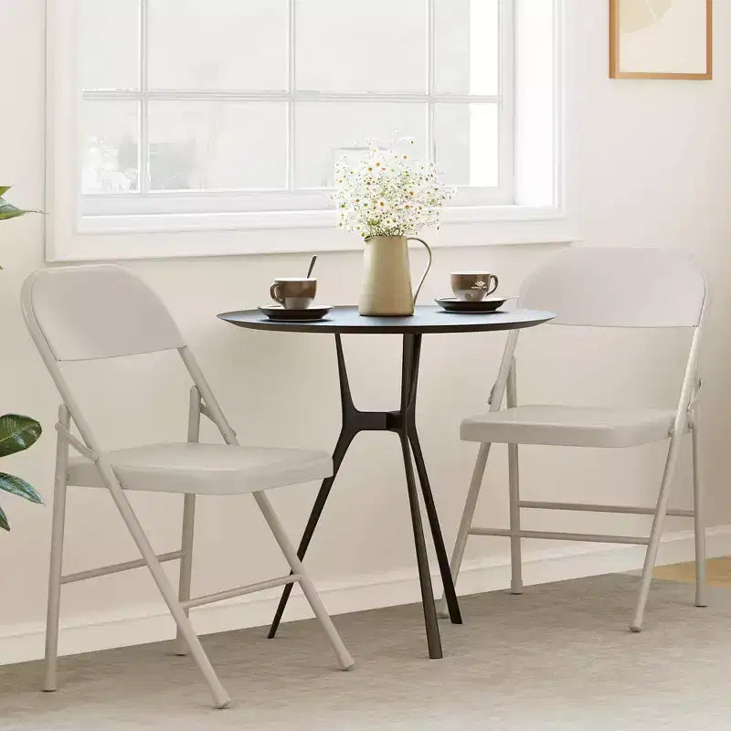 Lot de 2 chaises pliantes Whizmax, cadre en métal capacité 158 kg, chaises pliables noires portables pour intérieur/extérieur, salle à manger/salon et bureau