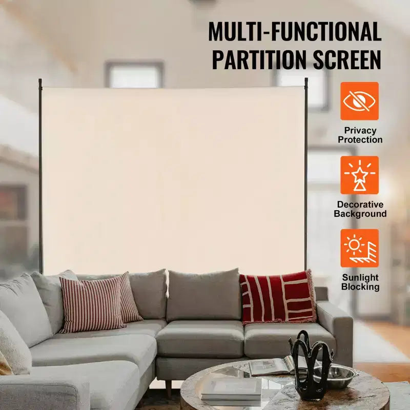 Paravent VEVOR, Paravent simple, Paravent d'intérieur de 1,8 m, Paravent pour séparation de pièce, Panneau de séparation autoportant