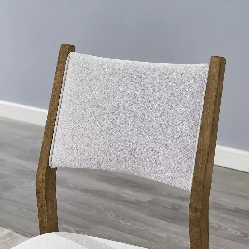 Chaises de salle à manger rembourrées Roundhill Furniture Parker, ensemble de 2, chêne clair et gris