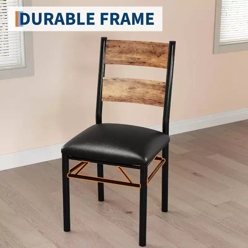 Table de cuisine avec 2 chaises rembourrées, ensemble de salle à manger 3 pièces en bois avec protection d'angle pour petit espace, appartement, salle à manger, cuisine