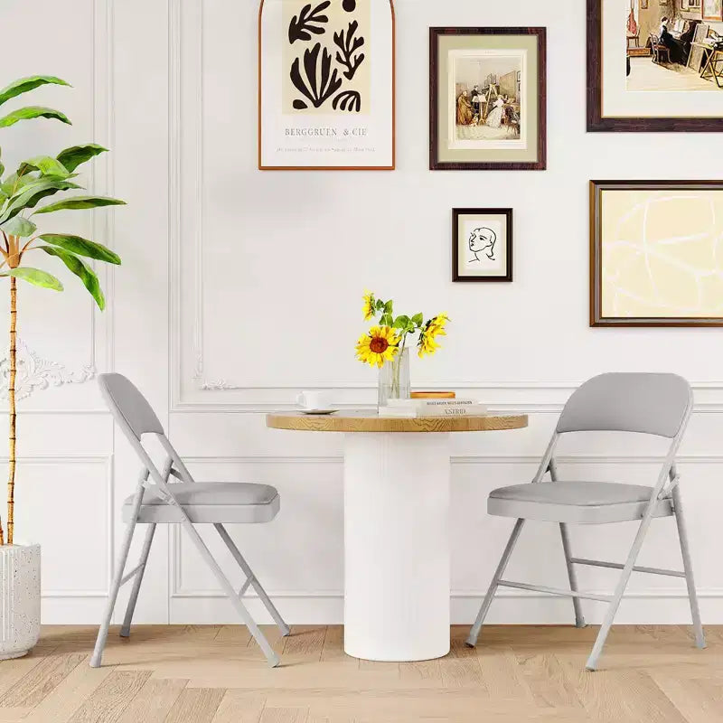 Lot de 4 chaises pliantes Whizmax avec coussin rembourré et dossier, chaises en métal avec coussin confortable pour la maison et le bureau, pour événements intérieurs et extérieurs