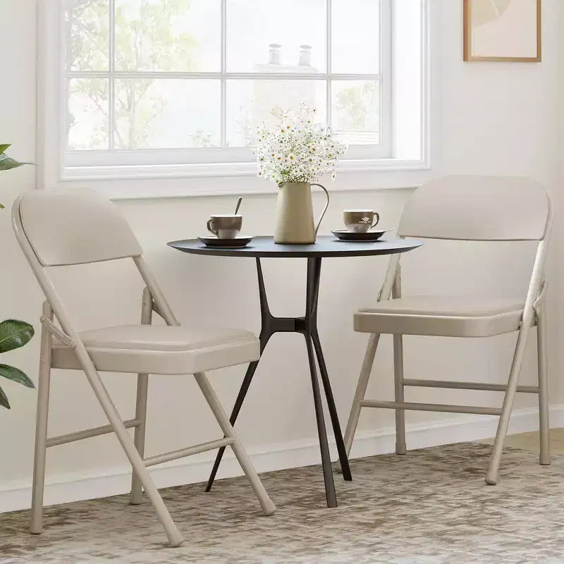Lot de 4 chaises pliantes Whizmax avec coussin rembourré et dossier, chaises en métal avec coussin confortable pour la maison et le bureau, pour événements intérieurs et extérieurs