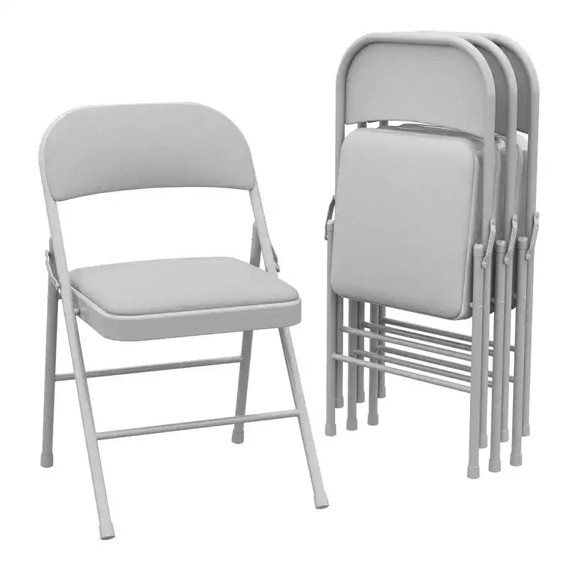 Lot de 4 chaises pliantes Whizmax avec coussin rembourré et dossier, chaises en métal avec coussin confortable pour la maison et le bureau, pour événements intérieurs et extérieurs