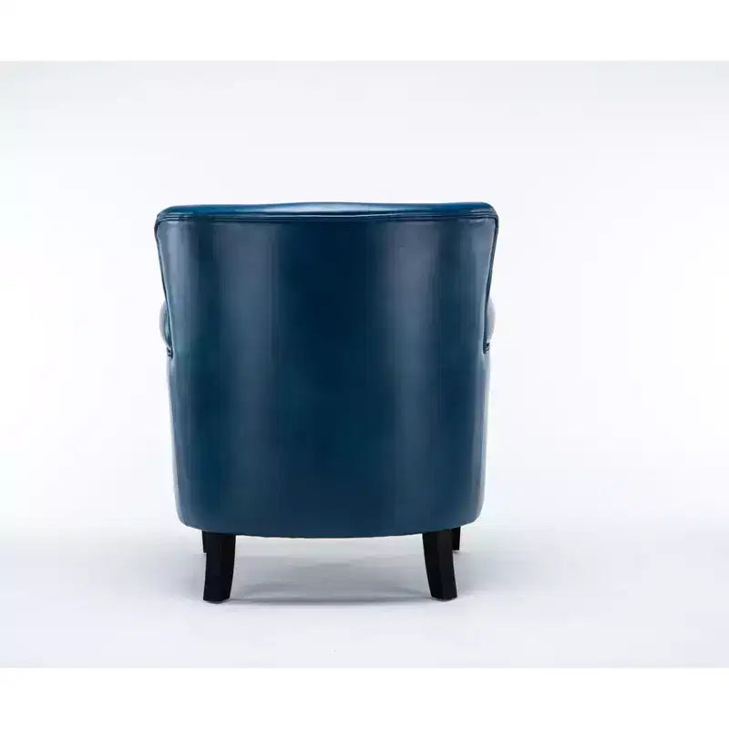 Fauteuil Okak avec coussin de dossier confortable, fauteuil de club, canapé simple pour salon, salle d'attente, espaces de lecture, bleu marine