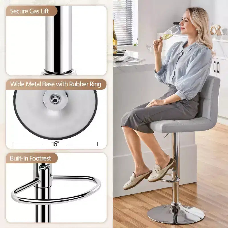 Tabouret de bar pivotant moderne Yaheetech à hauteur réglable