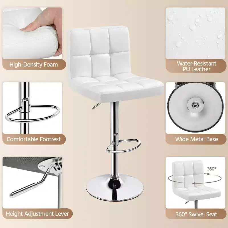 Tabouret de bar pivotant moderne Yaheetech à hauteur réglable