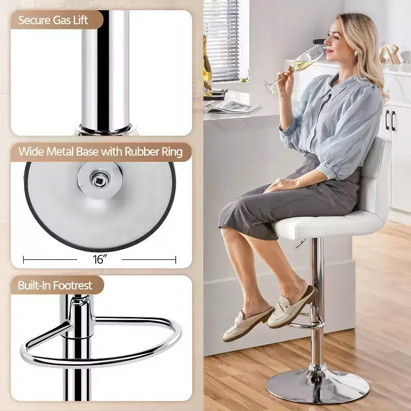 Tabouret de bar pivotant moderne Yaheetech à hauteur réglable
