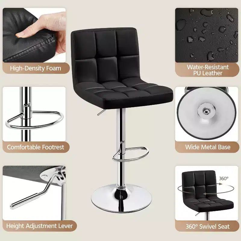 Tabouret de bar pivotant moderne Yaheetech à hauteur réglable