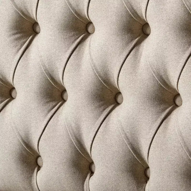 Cadre de lit en bois massif AMERLIFE, lit plateforme de transition avec tête de lit capitonnée de 133,35 cm, Noyer