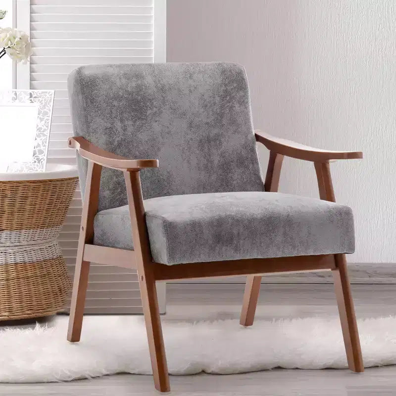 Okak Accent Chairs for Bedroom, Mid-Century Modern Chair, Solid Wood Frame, Accent Chair Extra-Thick Backrest, Wingback Chair, Reading Room