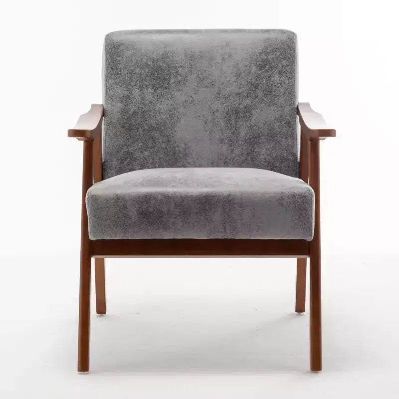 Fauteuils d'appoint Okak pour chambre, chaise moderne du milieu du siècle, cadre en bois massif, fauteuil d'appoint avec dossier extra-épais, fauteuil à oreilles, salle de lecture