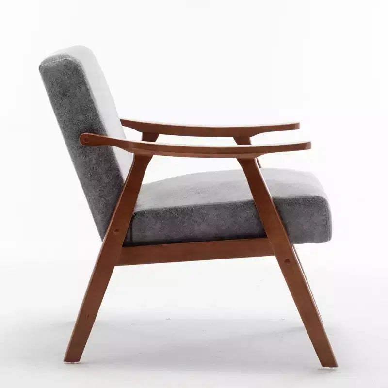 Fauteuils d'appoint Okak pour chambre, chaise moderne du milieu du siècle, cadre en bois massif, fauteuil d'appoint avec dossier extra-épais, fauteuil à oreilles, salle de lecture