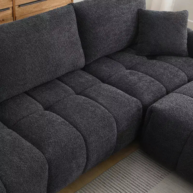 Canapé modulable Whisen 110, forme en L avec assise extra-large, design à lignes tendues