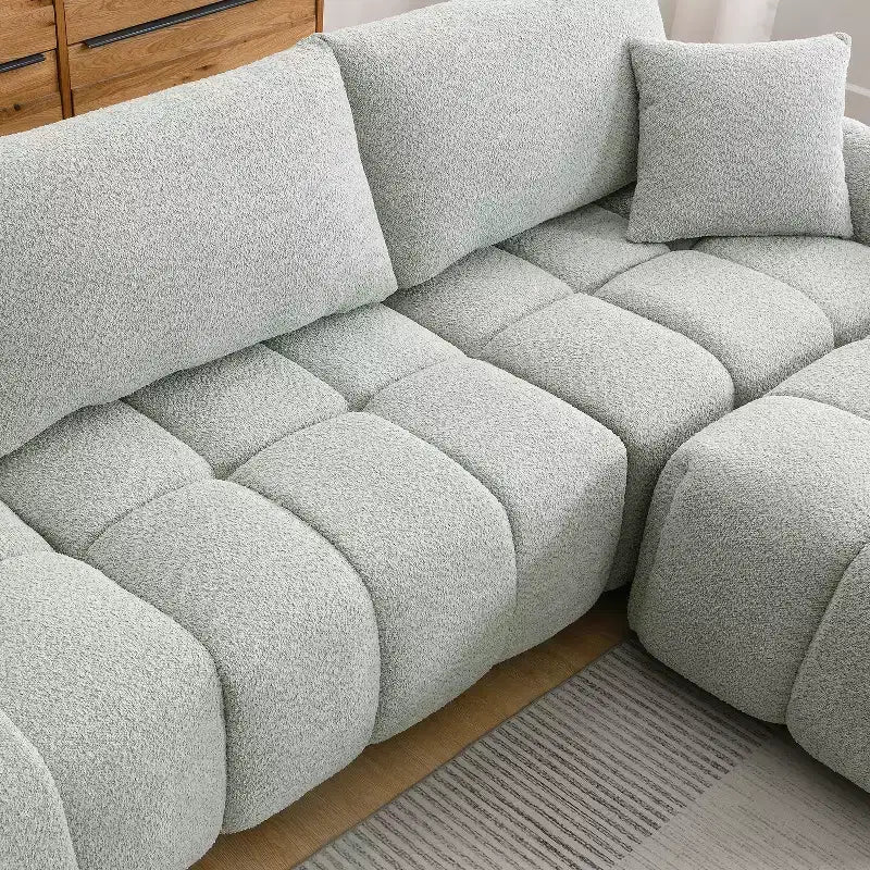 Canapé modulable Whisen 110, forme en L avec assise extra-large, design à lignes tendues