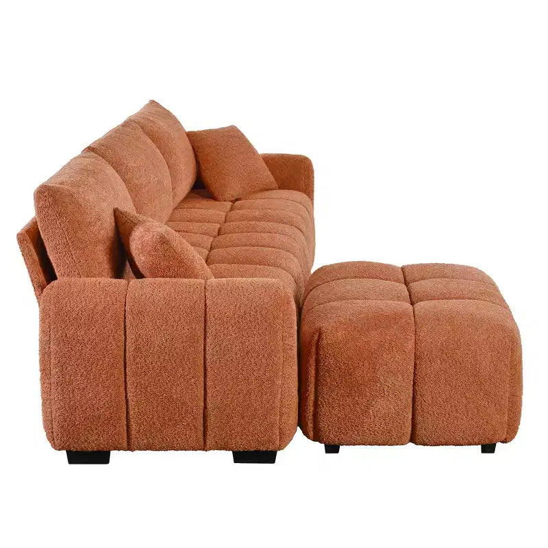 Canapé modulable Whisen 110, forme en L avec assise extra-large, design à lignes tendues