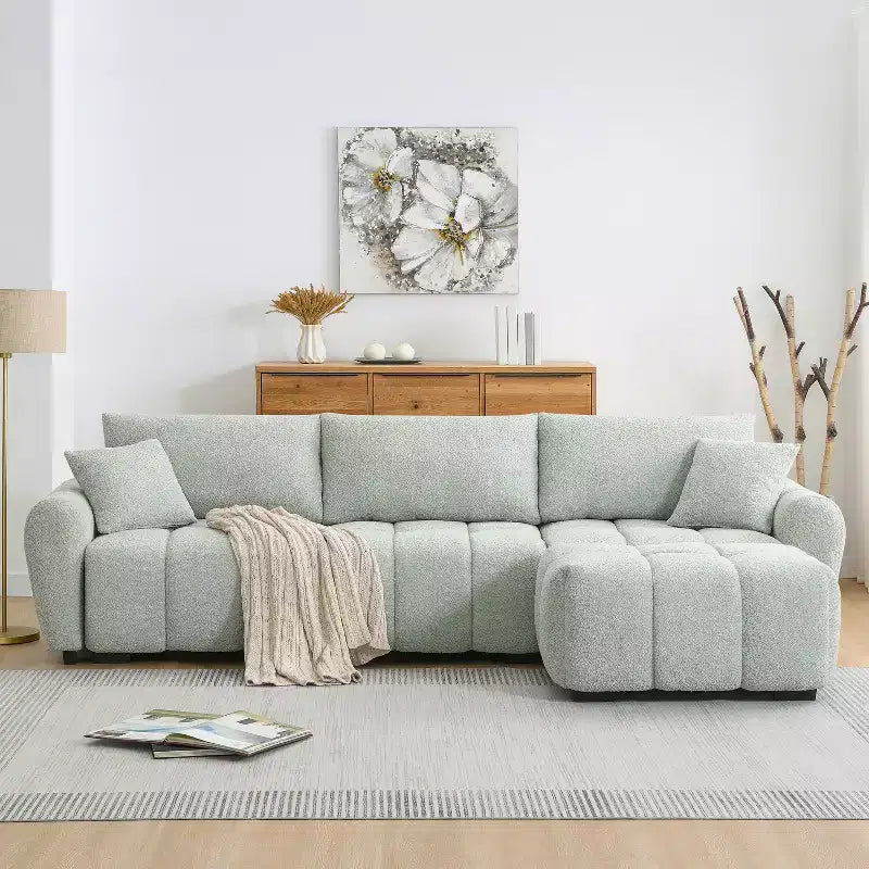 Canapé modulable Whisen 110, forme en L avec assise extra-large, design à lignes tendues