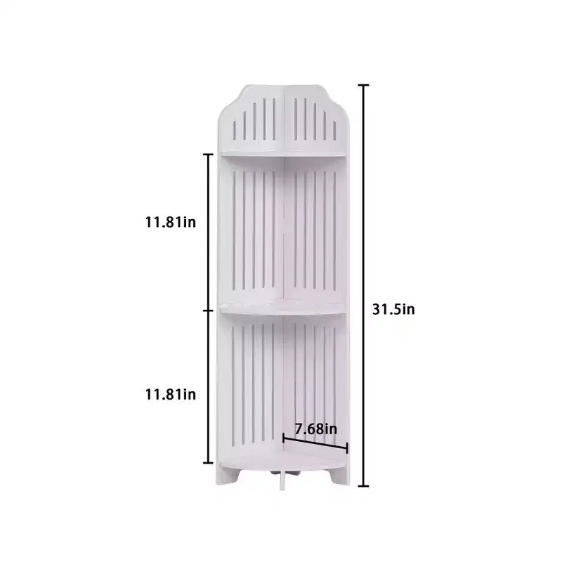 VECELO Étagère d'angle à 3/4 niveaux, Petite étagère de rangement pour espace étroit, Porte-papier toilette pour salle de bain, Blanc