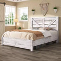AMERLIFE Farmhouse Bed Frame with 49.2 Barn Door Headboard