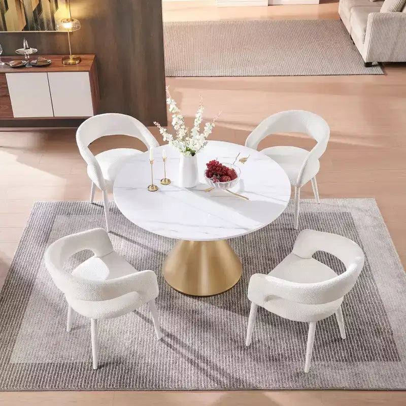 Lot de 4 Chaises de Salle à Manger avec Pieds en Métal pour Salle à Manger, Salon ou Bureau à Domicile -Morden Fort
