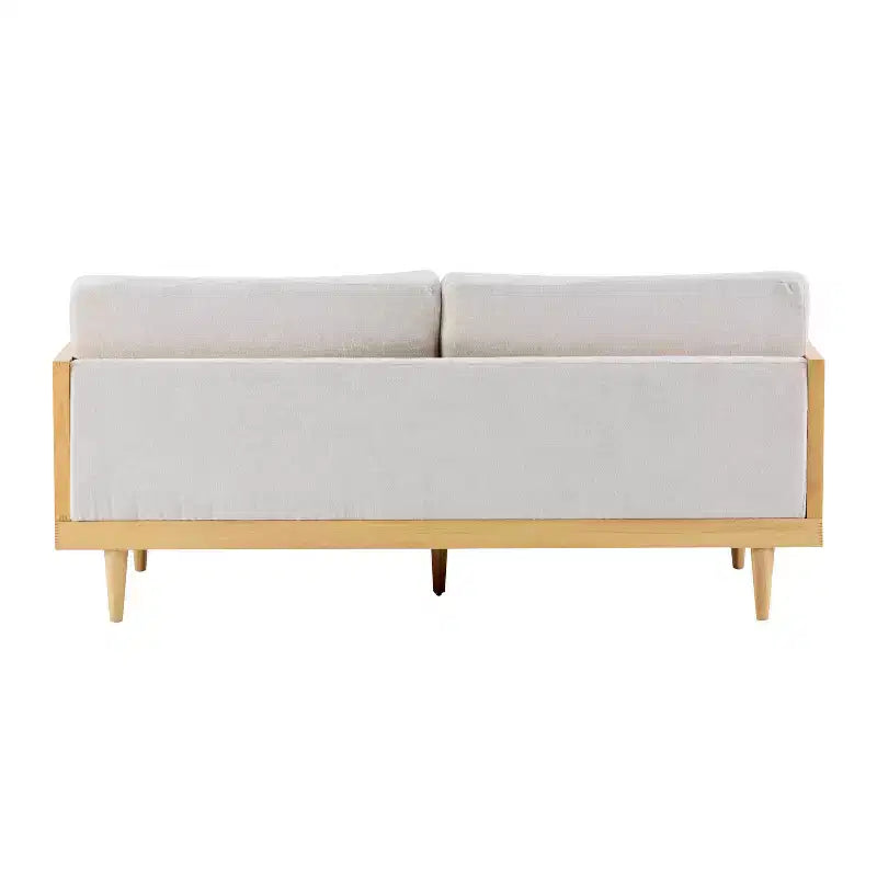 Christopher Knight Home Canapé trois places moderne Quince 72 en velours, bois d'hévéa et rotin avec coussin