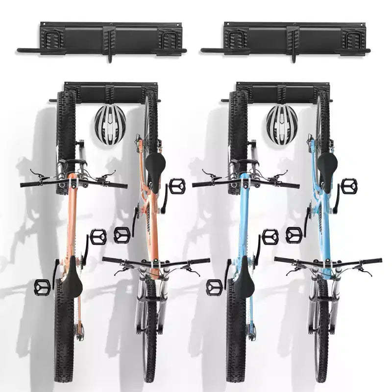 VEVOR Bike Storage Rack, 2 Bike Racks, Wall Mount Bike Storage Hanger, Home and Garage Organizer, Customizable for Various Bike Sizes