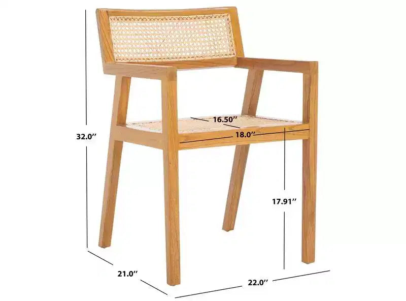 Chaise de salle à manger Cire Rattan - DCH1016 - Naturel/Naturel - Safavieh