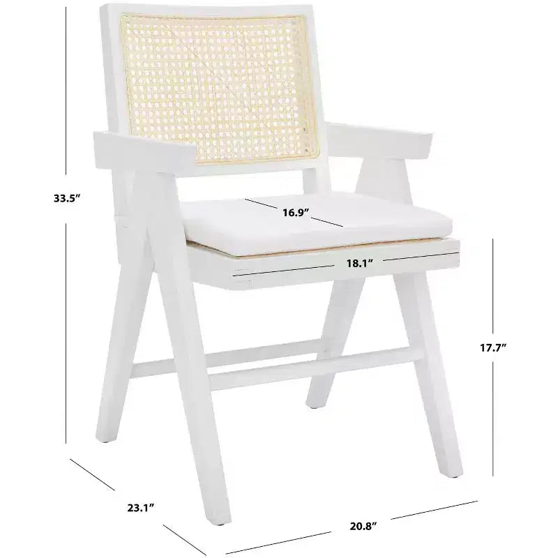 Fauteuil en rotin Colette - SFV4136 - Blanc/Naturel - Safavieh Couture