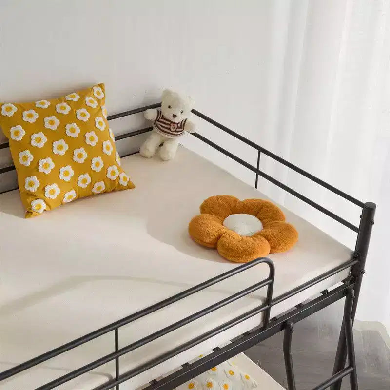 Karl Home Lit superposé double en métal blanc pour enfants, adolescents et adultes, lit superposé robuste en métal avec échelle