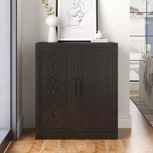 Meuble de rangement en bois noir 36x31 avec étagères réglables Meuble d'appoint moderne pour salon, entrée