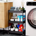 ACOINEL Chariot de Rangement Roulant 3 Niveaux, Chariot de Salle de Bain Organisateur de Buanderie Chariot de Service Étagère Mobile Unité d'Étagères Multi-Fonctionnelles Blanc